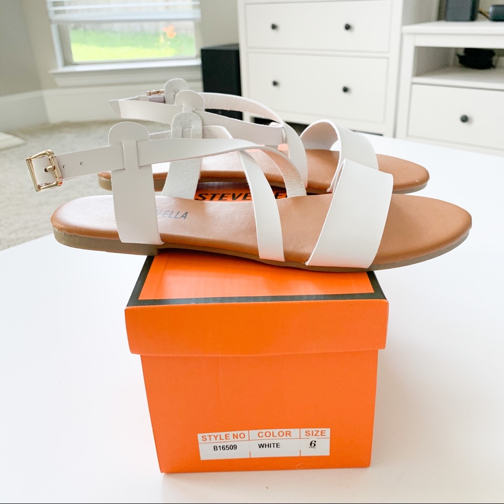 Steven Ella White Cross-Strap Sanda B16509 - Picture 7 of 7